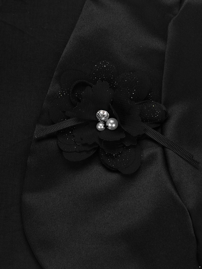 Toddler Kids Girls Long Sleeve Flowers Bolero Jacket Shrug Cardigan Elegant Wedding Birthday Party Dress Cover Up Elegant Crop Top Short Coat