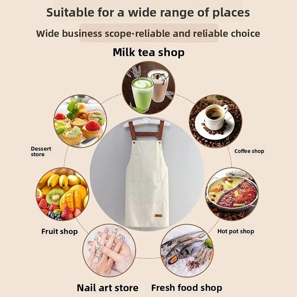 1Pcs Oil-proof Kitchen Cooking Apron with Pockets Work Uniform New Household Work Clothes Women Men
