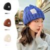 Womens Chunky Knit Beanie Hat Winter Warm Ear Protection Adjustable Acrylic Cap Solid Color Fashion Accessory