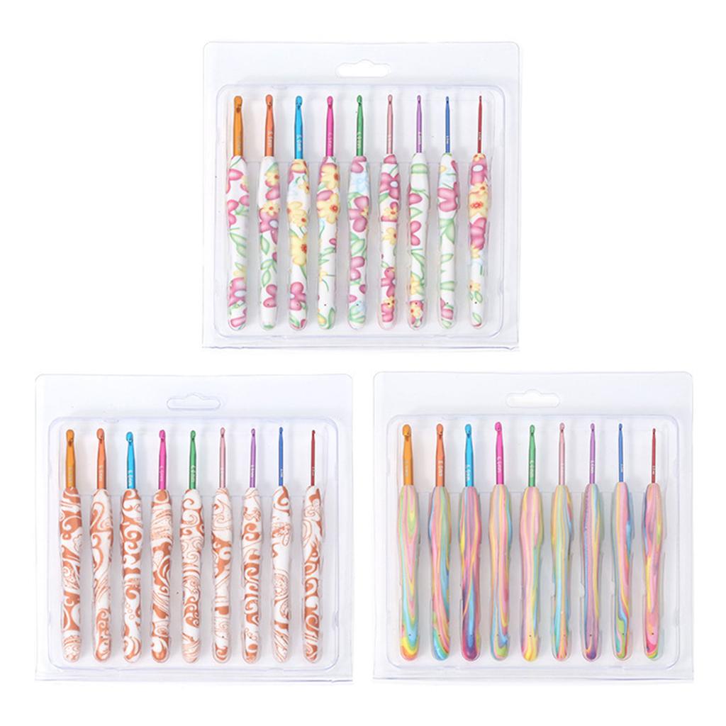 9 шт. Эргономичная ручка Крючок для вязания 2 мм-6 мм Эргономичная игла для вязания Крючок для вязания с мягкой ручкой для начинающего любителя