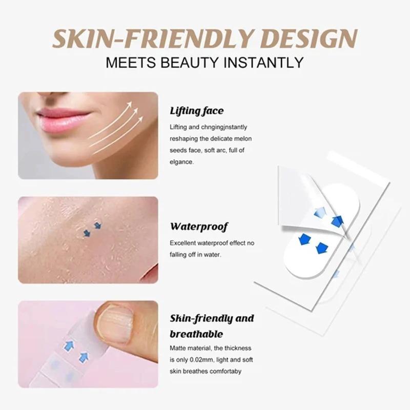 Face Lift Tape Invisible Facial Slimming Patch V Shape Chin Up Lifting Mask Beauty Sticker Anti-Wrinkle Face Slimming Band