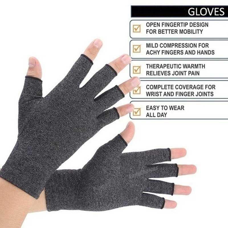Unisex Therapy Gloves Compression Ease Muscle Tension Relieve Carpal Tunnel Aches Joint Pain Relief Half Finger Gloves