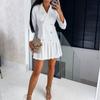 Women's Autumn Long-sleeved V-neck Slim Pleated Professional Dresses