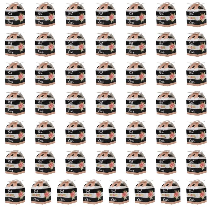 50Pieces Mother Day Candy Boxes Mother Day Cup Cake Paper Boxes Mother Goodie Gift Decorations Mother Day Party Supplies