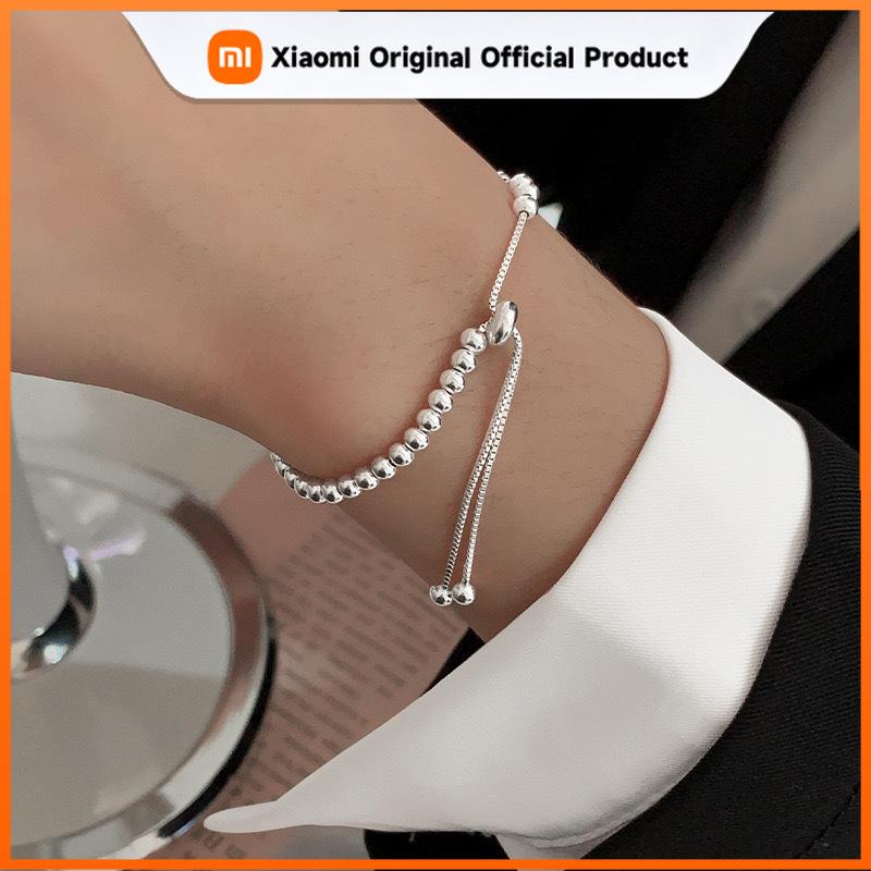 Xiaomi 100% Solid 925 Sterling Silver Metal Bracelet for Women Men Vintage Handmade Ball Bracelet Birthday Gift S-B451