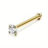 1Piece Surgical Steel Crystal CZ Nose Ring L Shape Nose Studs Square Nostril Nose Piercing Body Jewelry Nariz Lote For Women