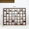 Wall-Mounted Solid Wood Curio Display Shelf – Grid Storage Rack for Teacups & Master Cups