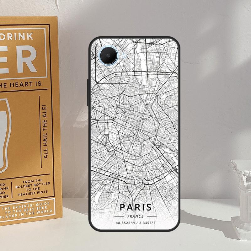 London Country Sketch City Map For Realme GT 7 Pro GT 6 6T 5 C67 C61 C55 C53 C51 C21Y C25S C75 10 11 12 13 14 Pro Plus Case