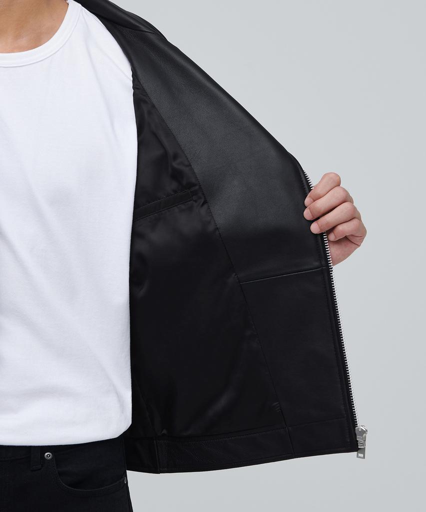 Musinsa Standard Lambskin Basic Rider Jacket [Black]