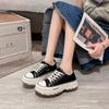 Новая парусиновая обувь женская повседневная спортивная обувь для бега на толстой подошве с круглым носком балетки женская обувь на платформе летняя для отдыха ходьбы