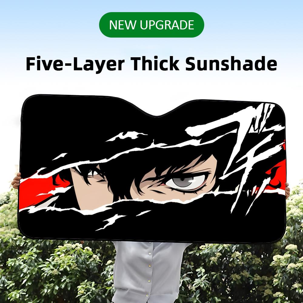 Anime Sparkle eyes Sun Visor Reusable Aluminum Foil UV Protector Heat Five-Layer Insulation Windshield Sunshades