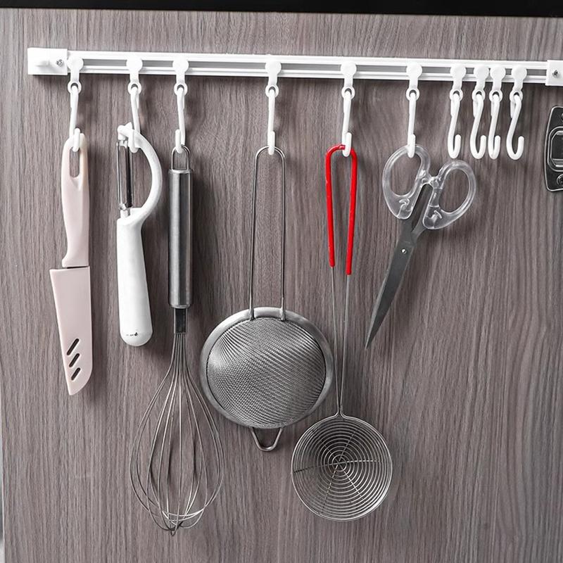 Пластиковые крючки для рядов дорожек, непробивные, настенные, длинные, с 10 крючками