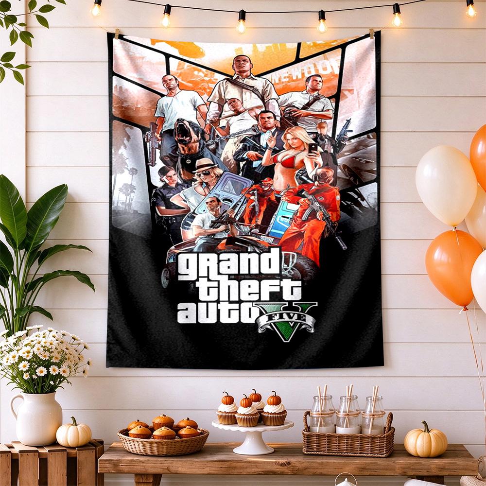 Gta Retro Tapestry Handmade Look Great for Studio Wall Bedroom Reading Corner Indoor Gallery Wall Perfect Gift for Dorm Roommate