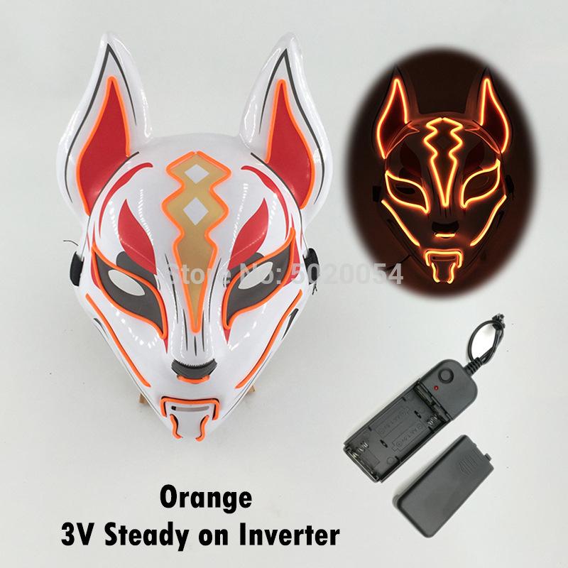 Glowing Halloween Party El Glowing Mask Japanese Anime Cosplay Led Costume Fox Mask