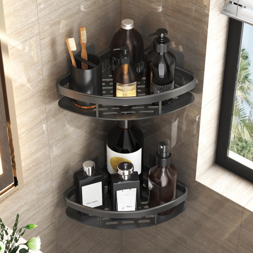 Ванная комната прямоугольная треугольная корзина присоска настенная алюминиевая душевая комната треугольная неперфорированная угловая полка для ванной