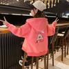 Girls' Rabbit-Printed Hooded Cardigan: Stylish and Casual Fall Jacket for Kids