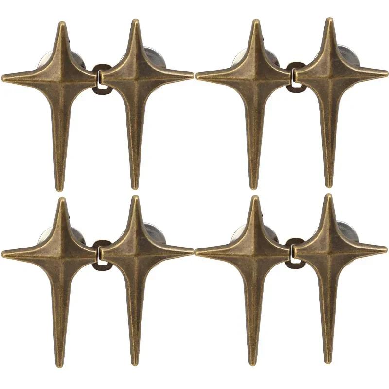 4pcs New Fashion Cross Star Waist Buckle Adjustable Pants Clips Waist Tightener No Sewing Metal Button Snaps for Jeans Decor