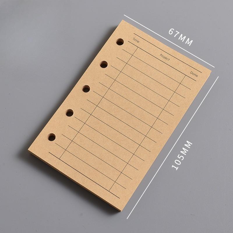 Внутренний лист блокнота M5 Пустая вертикальная линия квадратного блока A8 и Недельный план Одна страница в день для отметок
