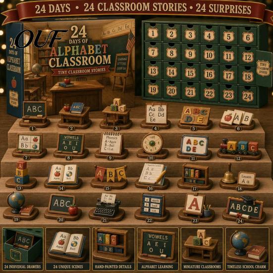 Educational Simulation Toys 2026 Career Advent Calendar, 24-Day Countdown Box with Mini Occupation Acrylic Miniature Props Figures, Community