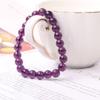 Purple Bangle Natural Round Crystal Jewelry Amethyst Bracelet Beads Buddha Beads