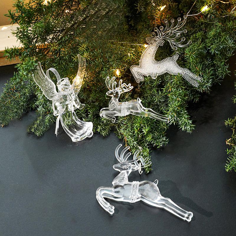 Рождественское креативное украшение Рождественская елка Подвеска для рождественской вечеринки Подвесные прозрачные акриловые аксессуары