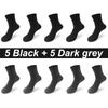 10Pairs Men's Bamboo Fiber Socks Long Black Business Soft Breathable New High Quality Autumn for Male Socks Plus Size EU38-48
