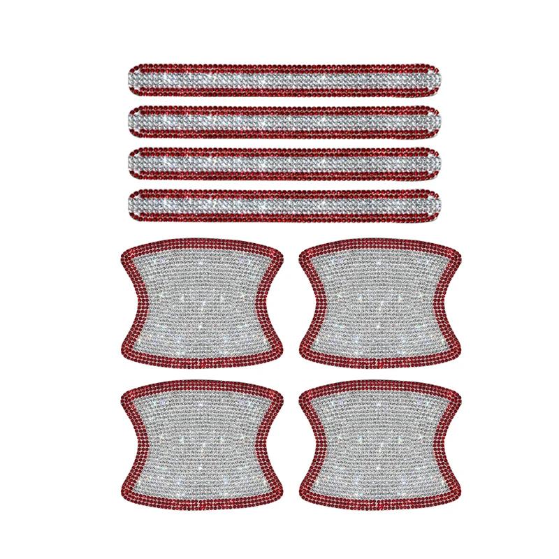 8 шт. блестящие хрустальные алмазные стразы для украшения дверных ручек автомобиля, наклейка для защиты от царапин