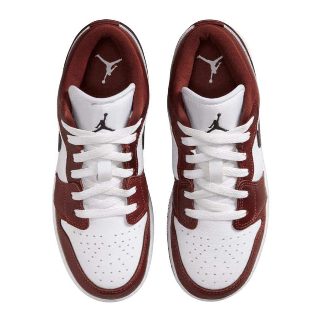 Jordan Детские баскетбольные кроссовки Air Jordan 1, нескользящие, износостойкие, низкие, Черно-бело-коричневые HF3188-102