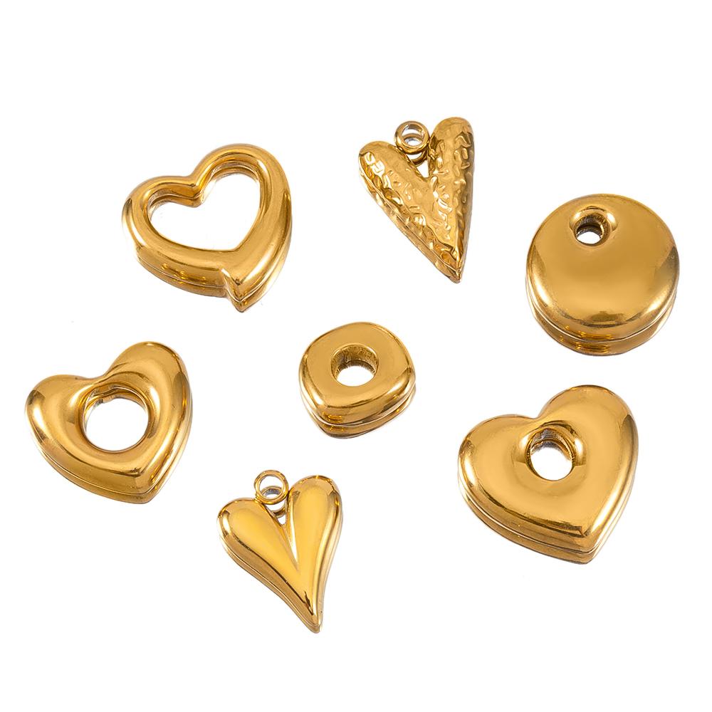 5pcs Stainless Steel Geometric Heart Bowknot Charms Pendants DIY Jewelry Making Findings Necklace Bracelets Earrings Supplies