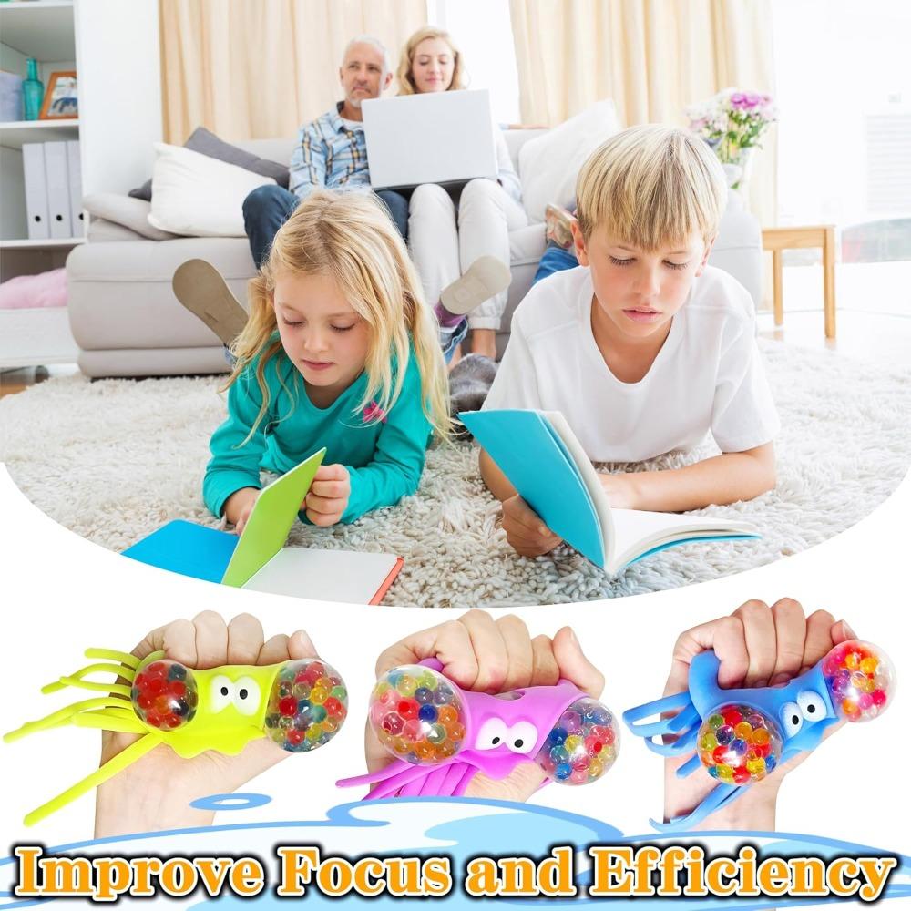 Octopus Stress Ball Squishy Toys for Adults Kids, Sensory Fidget Toys for Anxiety Relief, Cute Squeeze Party Favors Gifts
