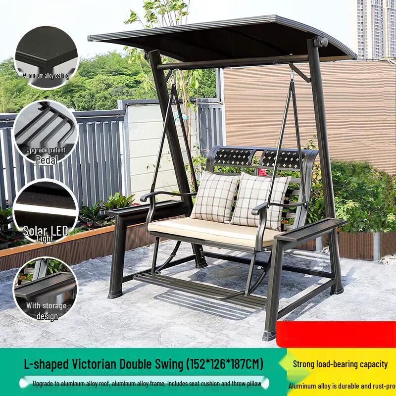 JINGGENG Outdoor Aluminum Swing Chair