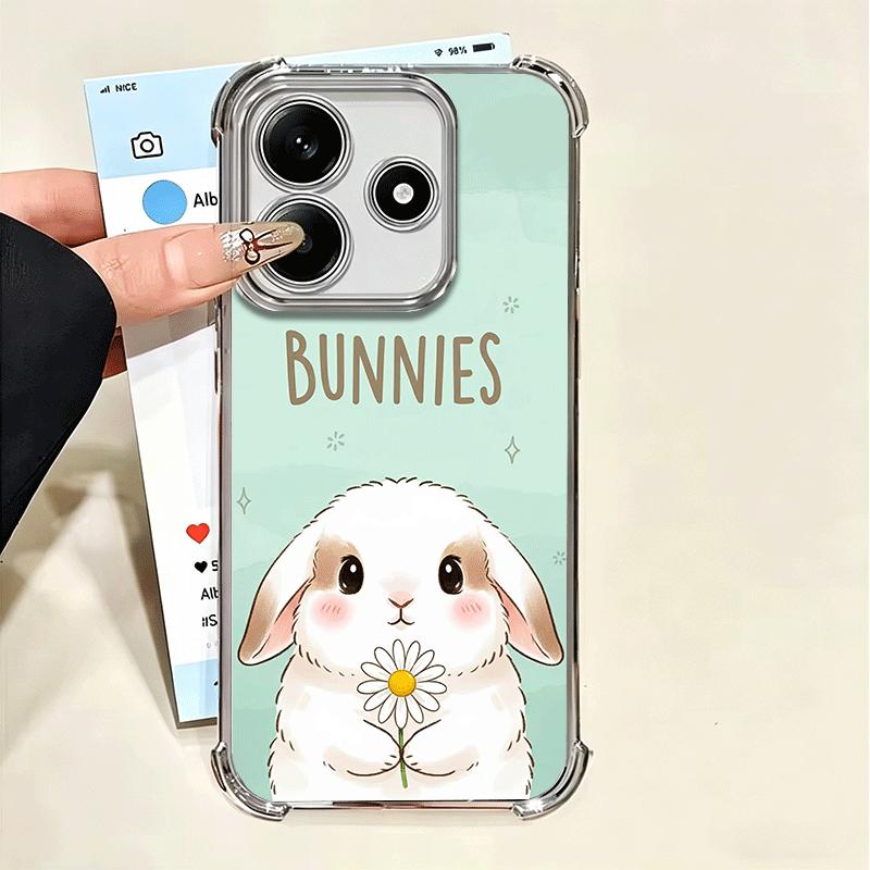 Милый Мультяшный Кролик Покрытие Чехол для Телефона Для Xiaomi Poco X5 X6 X7 X8 Pro Max F8 Ultra F7 M8 M7 M5S Redmi 15C 15 14C 13C 13 X