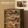 Three Drawer Wood-Effect Filing Cabinet - Rustic Brown