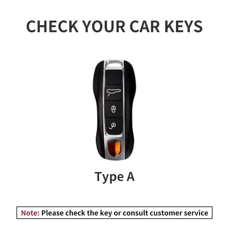 Suede Leather Car Key Case Cover Holder Keychain Shell for Porsche Panamera Spyder Carrera Macan Cayman Cayenne 911 970 981 991