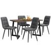 Ensemble de salle à manger (5 pièces), table de salle à manger avec 4 chaises, table de cuisine en bois avec pieds en métal noir