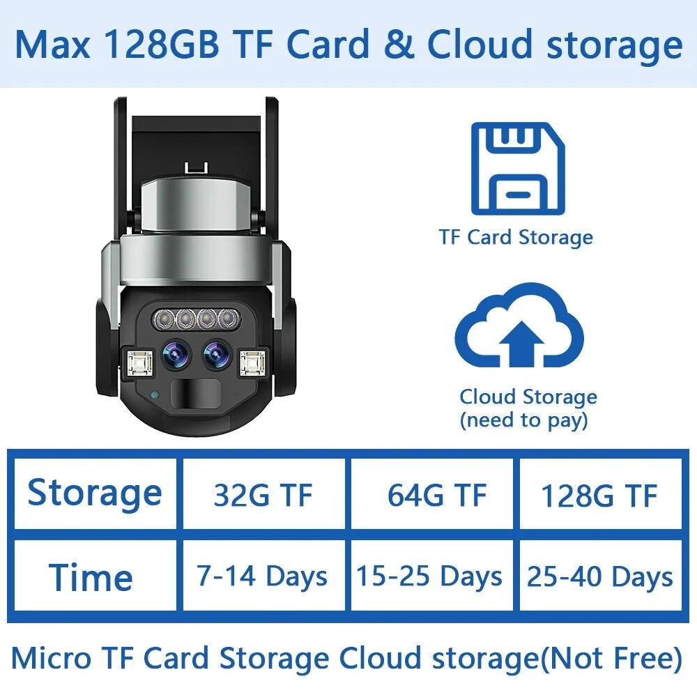 LS VISION EU Outdoor AI интеллектуальная WiFi камера с двумя объективами 10x Zoom 6MP цветная камера ночного видения высокой четкости IP66 водонепроницаемая