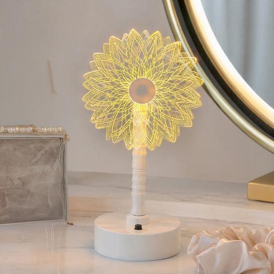 Acrylic Sunflower Night Light LED Desk 3D Engraved Lamp
