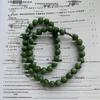 Натуральное нефритовое ожерелье из жадеита Хэтянь с круглыми бусинами цвета капустного зеленого - 10 мм