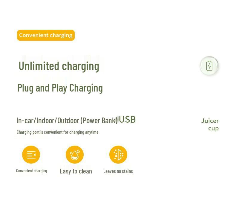 Portable Rechargeable Juicer - Multifunctional High-Speed Blender Cup for Fruits