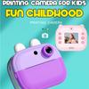 Kids Instant Cameras 2.0 Inch HD IPS Screen Thermal Paper Picture Photo With Lanyard Printer Children Christmas Toys Gifts