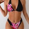 Новый шейный ремешок сексуальные трусики раздельное бикини купальник с цветочным принтом