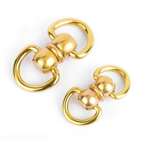 3 шт., винтажные латунные брелоки с двойным вращением, удобные крючки-защелки