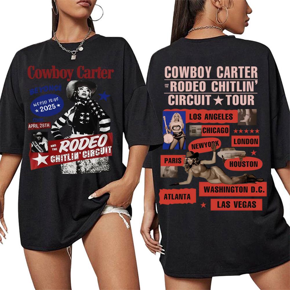 Beyonce Cowboy Carter Tour 2025 T Shirts Unisex Women Fashion Trending Streetwear Girl T Shirt Summer Pop Tops Short Sleeve Tshirt