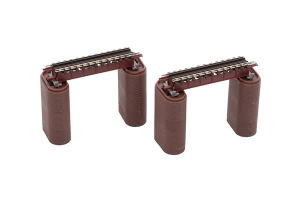 TOMYTEC N Gauge Overhead Girder Bridge S70 Red Set 4 Brick 3273 Railway Model Supplies (F) 2-Piece (Includes Piers)