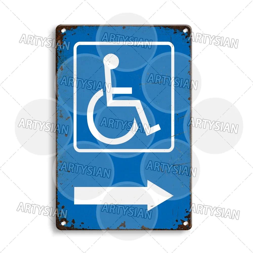 Vintage Parking Metal Sign Bicycle Disabled Motor cycle Parking Retro Metal Plaque Do not Attach Bikes To The Fence