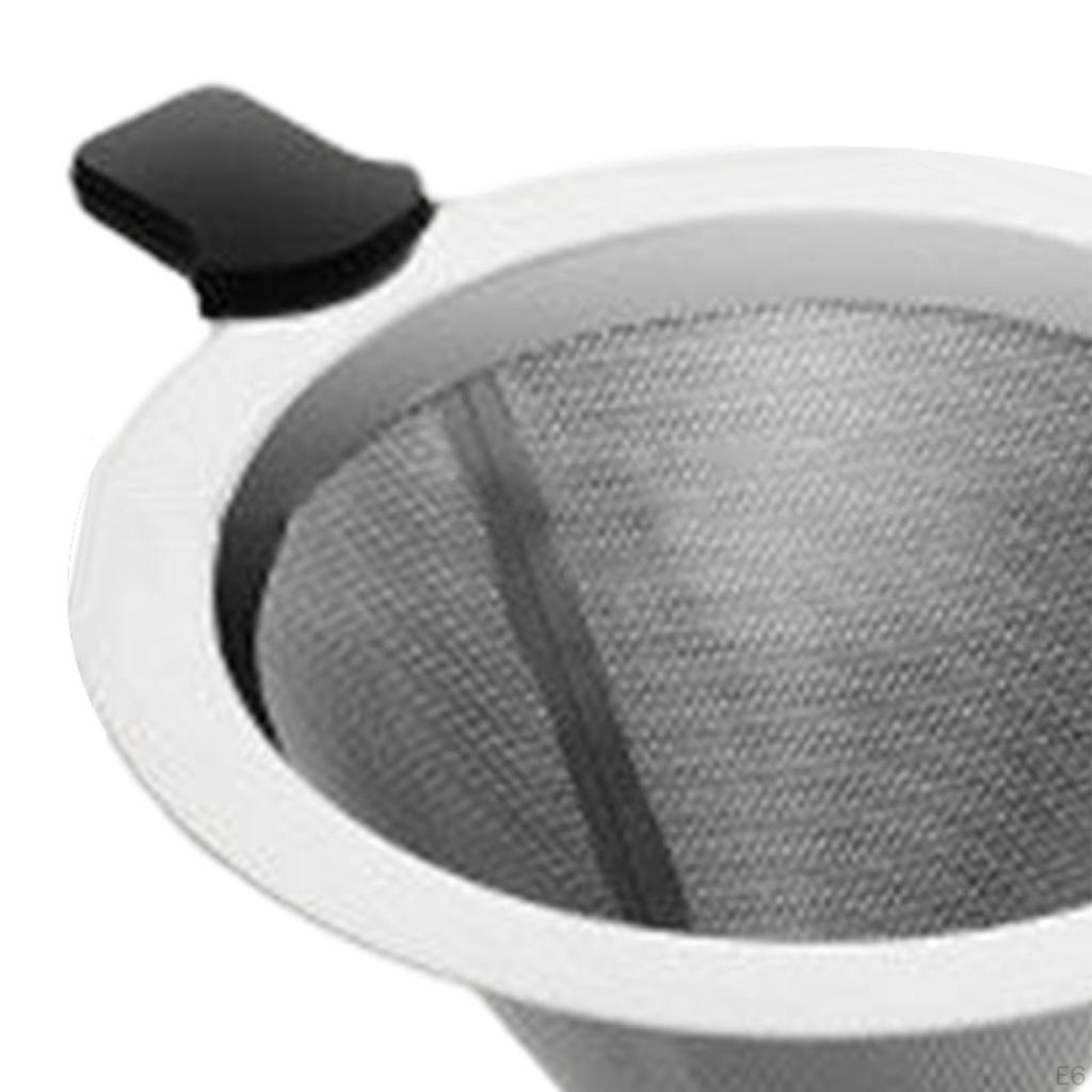 Coffee Cone Strainer Pour Over Maker Mesh Filters Portable with Collapsible Holders