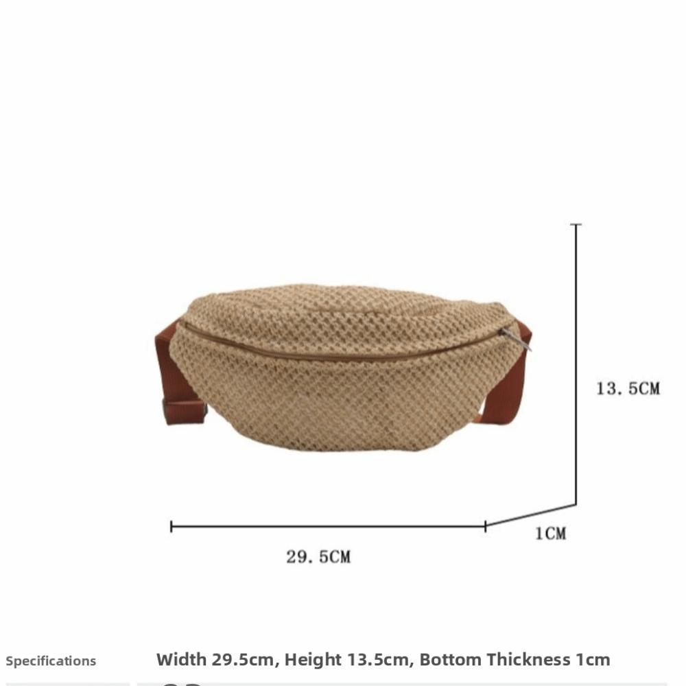 Sports Woven Waist Pouch Boho Crochet Shoulder Bags Versatile Eco-Friendly Straw Bag Vacation