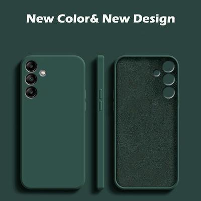 Цвета темно-фиолетовый квадратный жидкий силиконовый чехол для телефона Samsung Galaxy A13 A14 A04S A04 S22 S23 Plus Ultra A22 A32 A52 A53 A33 Защитный чехол