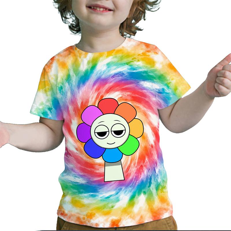 Футболка Dandy's World Детская одежда для девочек Kawaii Футболки для малышей Детская одежда Летние футболки с коротким рукавом для мальчиков с мультяшным принтом