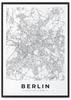 Плакат карта план города Берлин в черной рамке